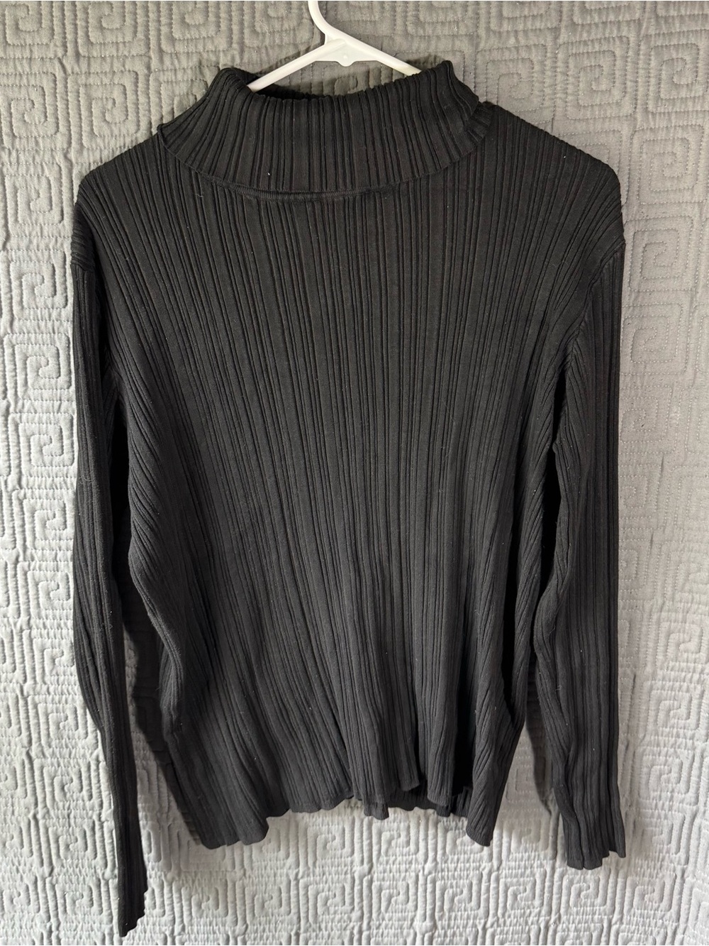 Time and Tru Women’s XXL 20 Black Ribbed Mock Neck Long Sleeve Stretch Top